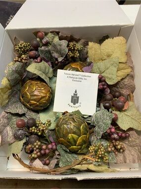 Partylite Tuscan Harvest Green Decorative Wreath Accent 6” P7824 NEW in Box